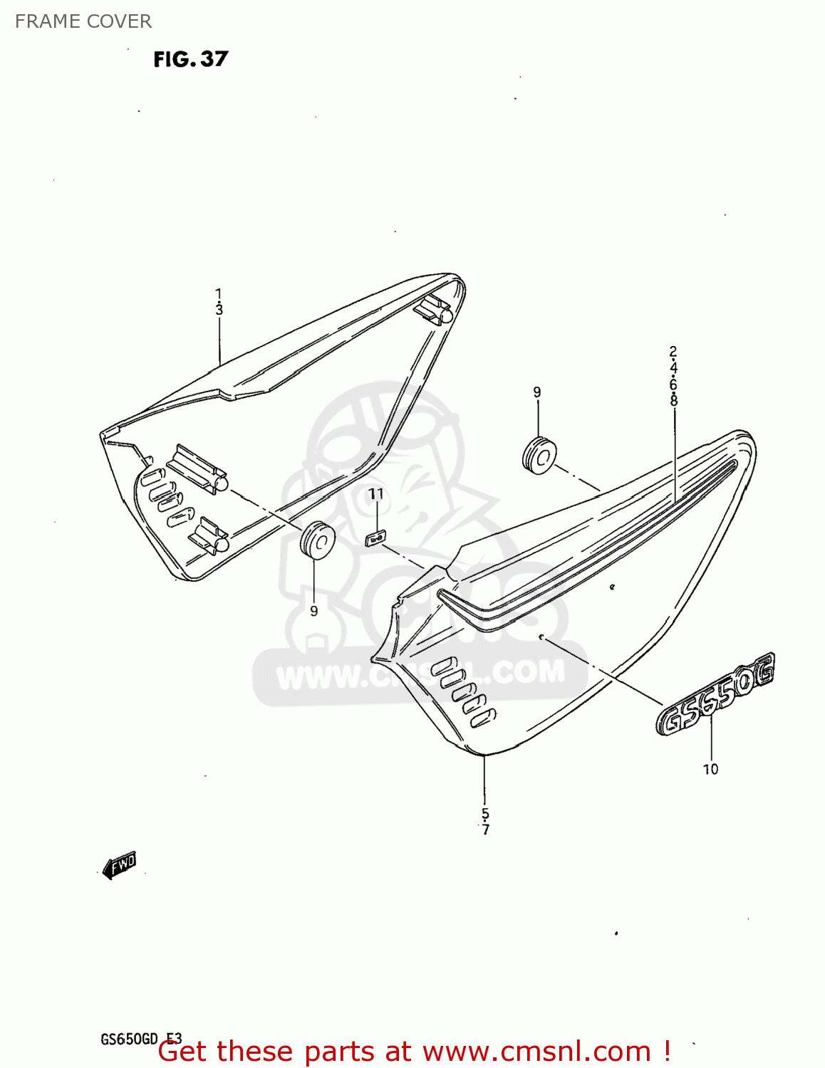 FRAME COVER GS650G 1983 (D) USA (E03)