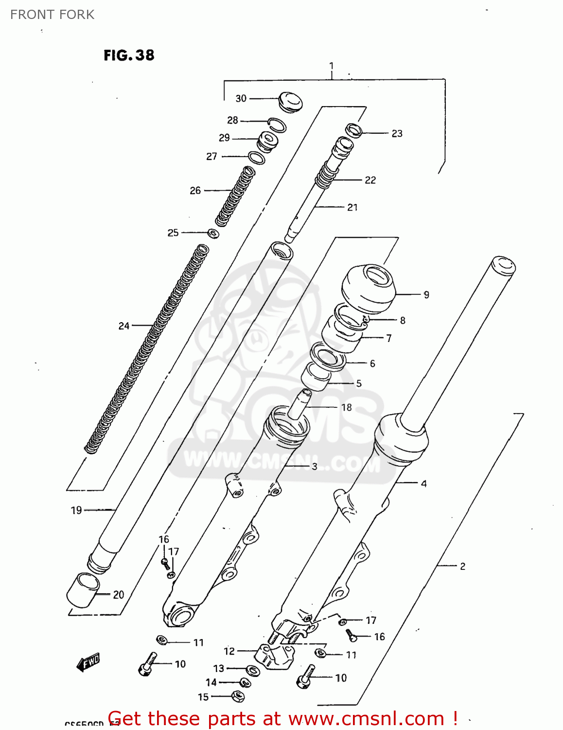 FRONT FORK GS650G 1983 (D) USA (E03)