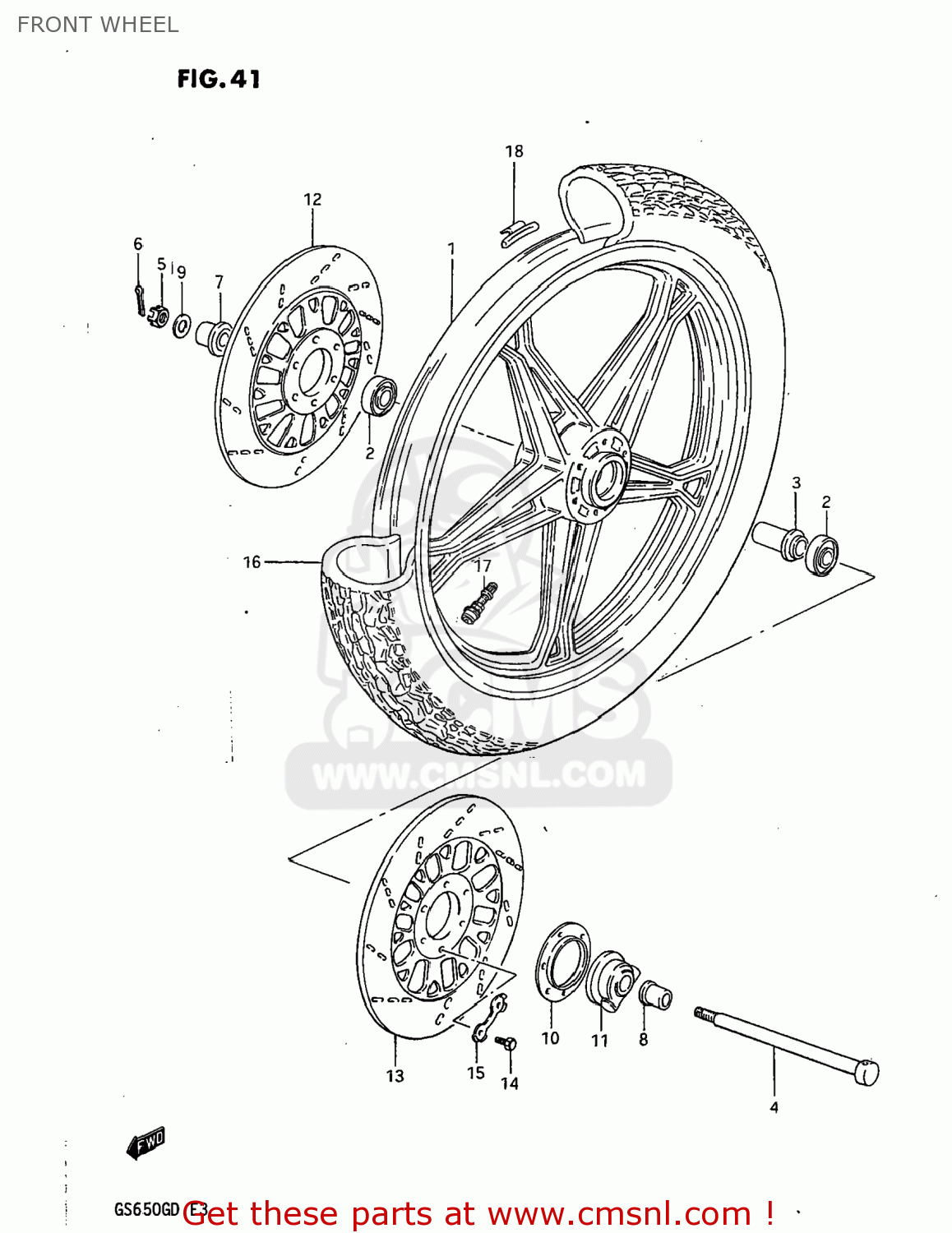 FRONT WHEEL GS650G 1983 (D) USA (E03)