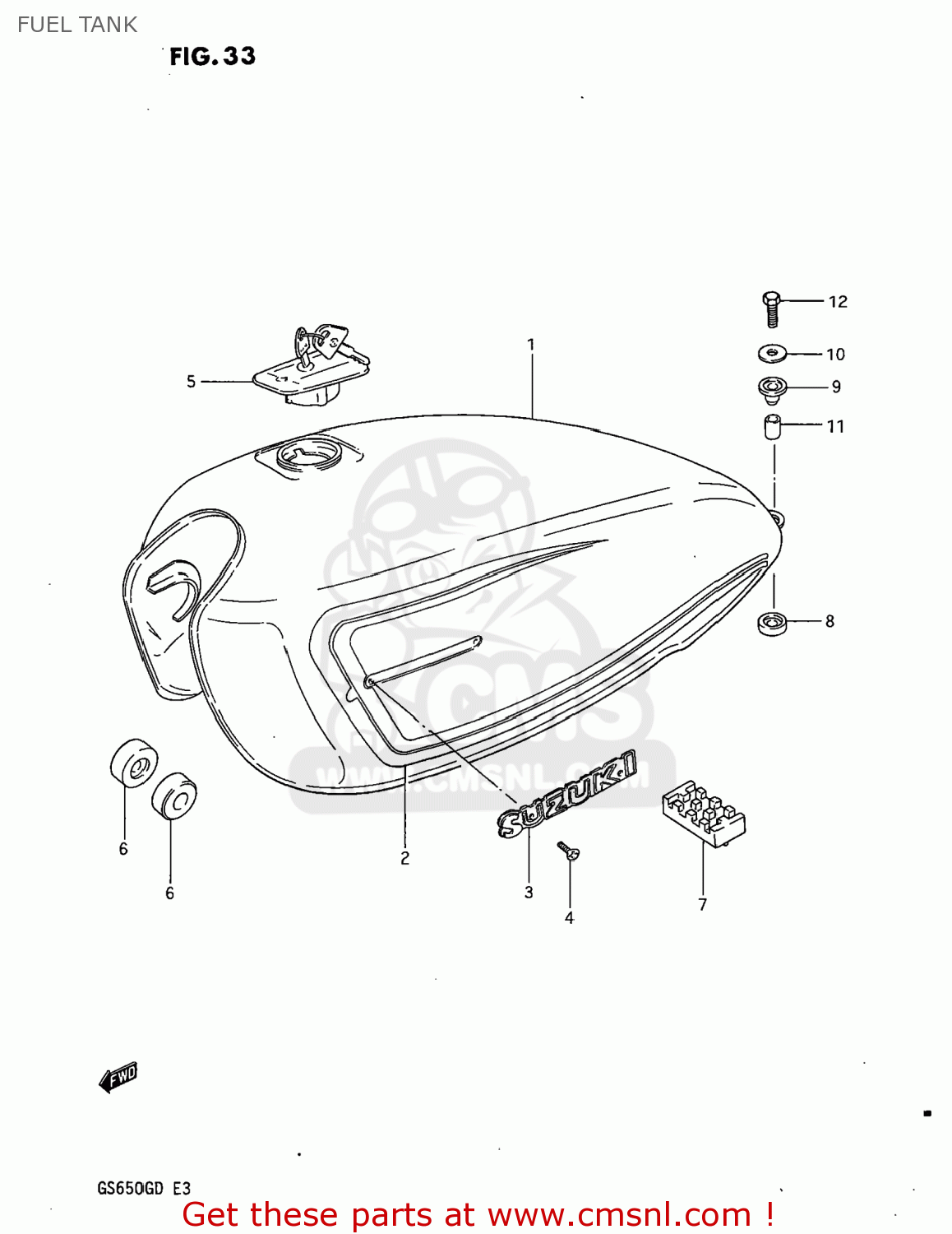 FUEL TANK GS650G 1983 (D) USA (E03)