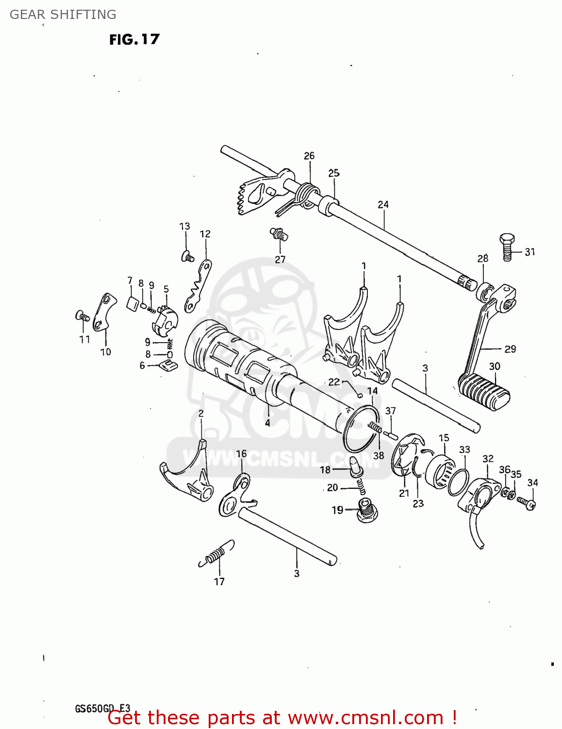 GEAR SHIFTING GS650G 1983 (D) USA (E03)