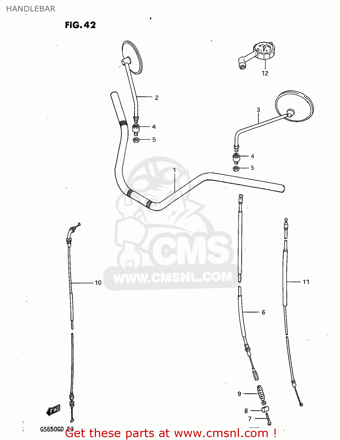 HANDLEBAR GS650G 1983 (D) USA (E03)
