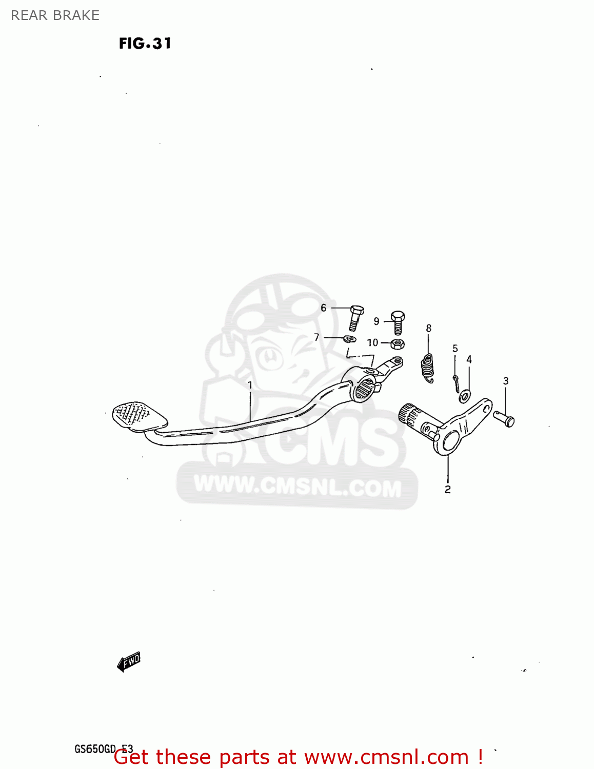 REAR BRAKE GS650G 1983 (D) USA (E03)