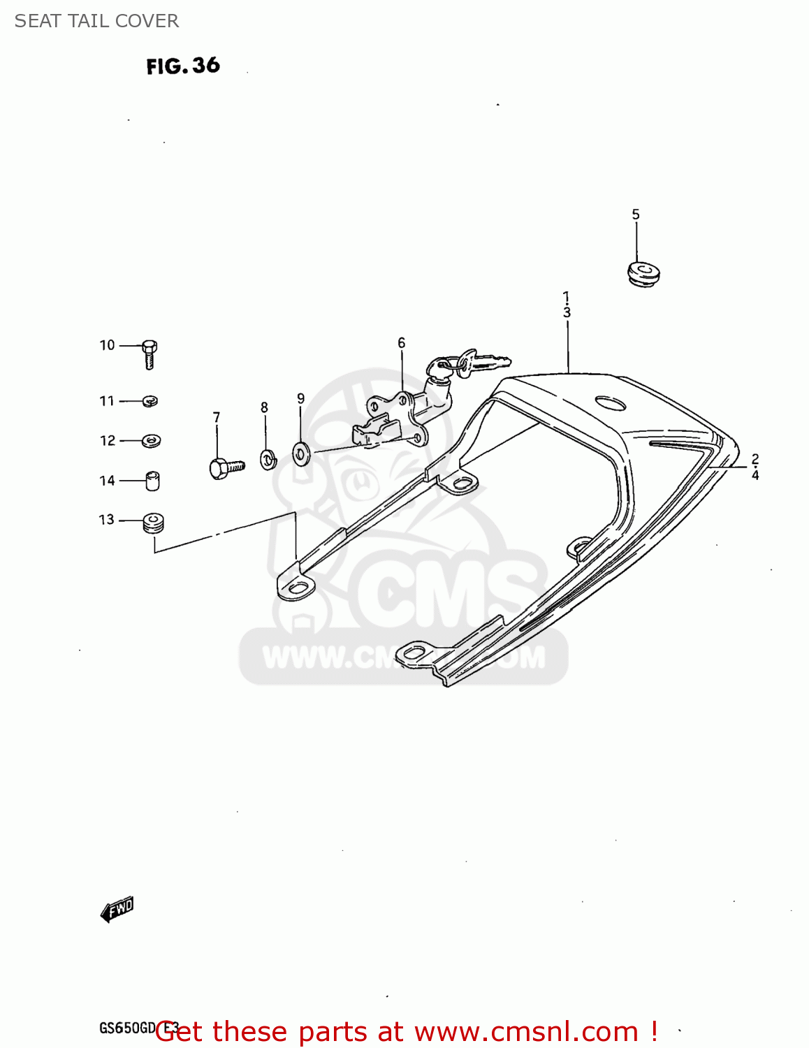 SEAT TAIL COVER GS650G 1983 (D) USA (E03)