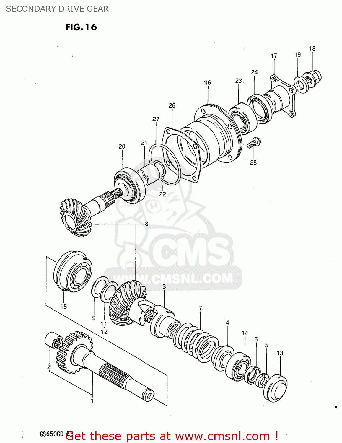 SECONDARY DRIVE GEAR GS650G 1983 (D) USA (E03)