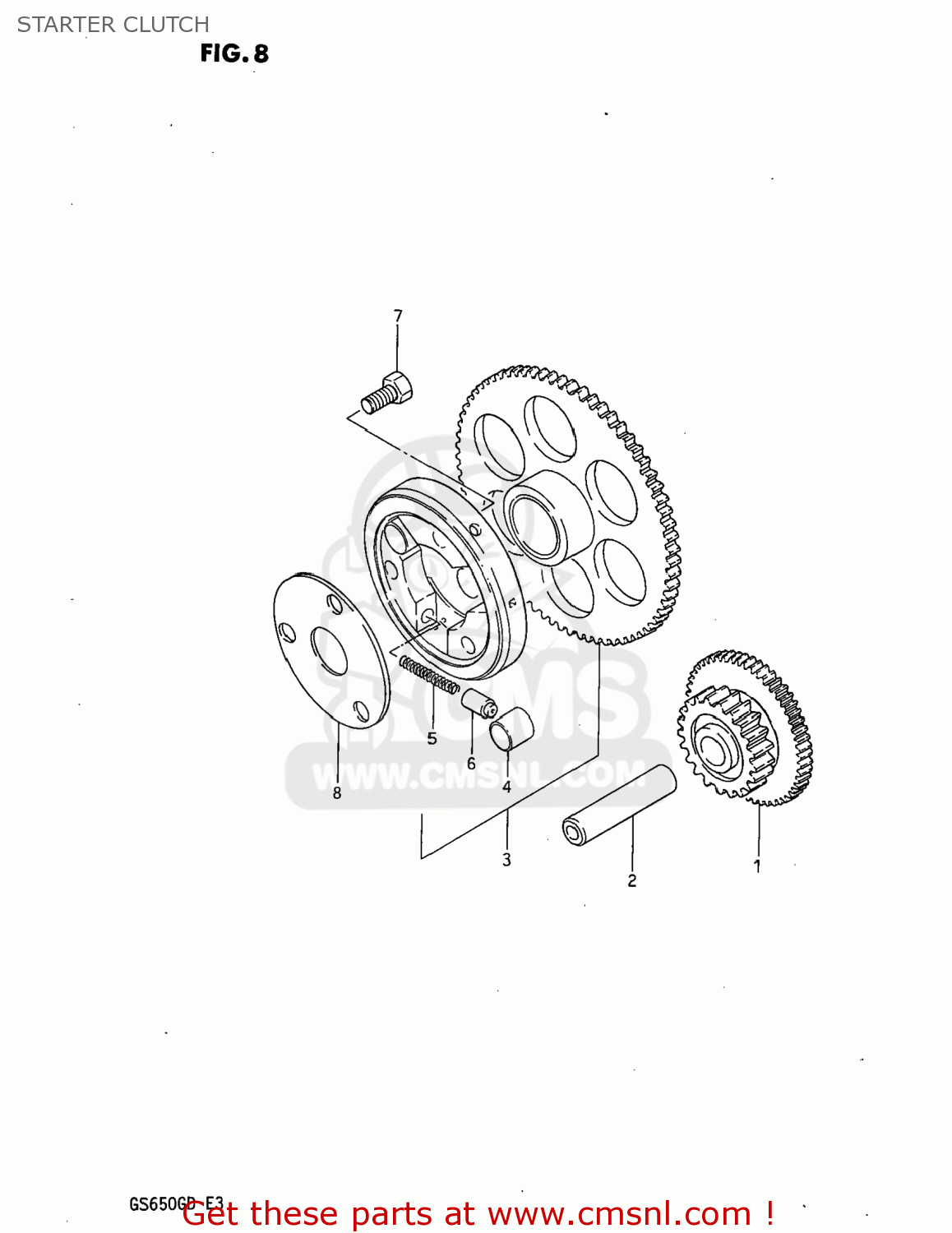 STARTER CLUTCH GS650G 1983 (D) USA (E03)