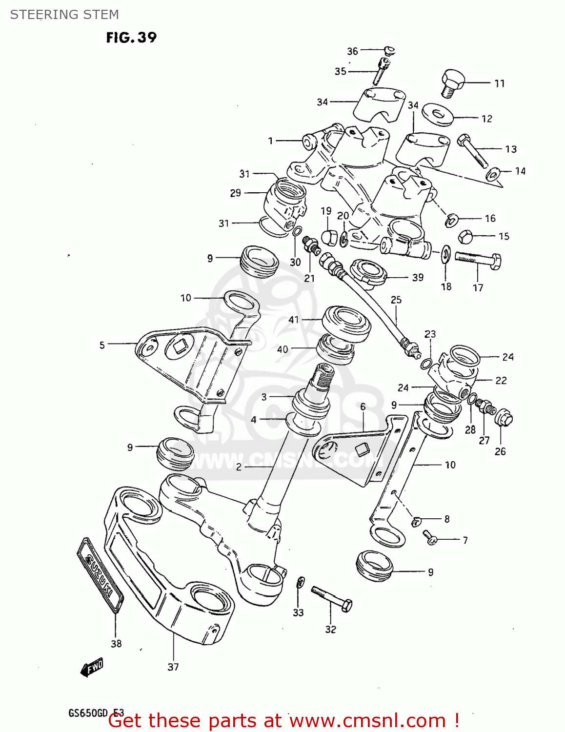 STEERING STEM GS650G 1983 (D) USA (E03)
