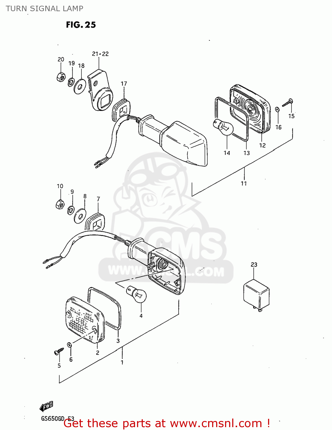 TURN SIGNAL LAMP GS650G 1983 (D) USA (E03)