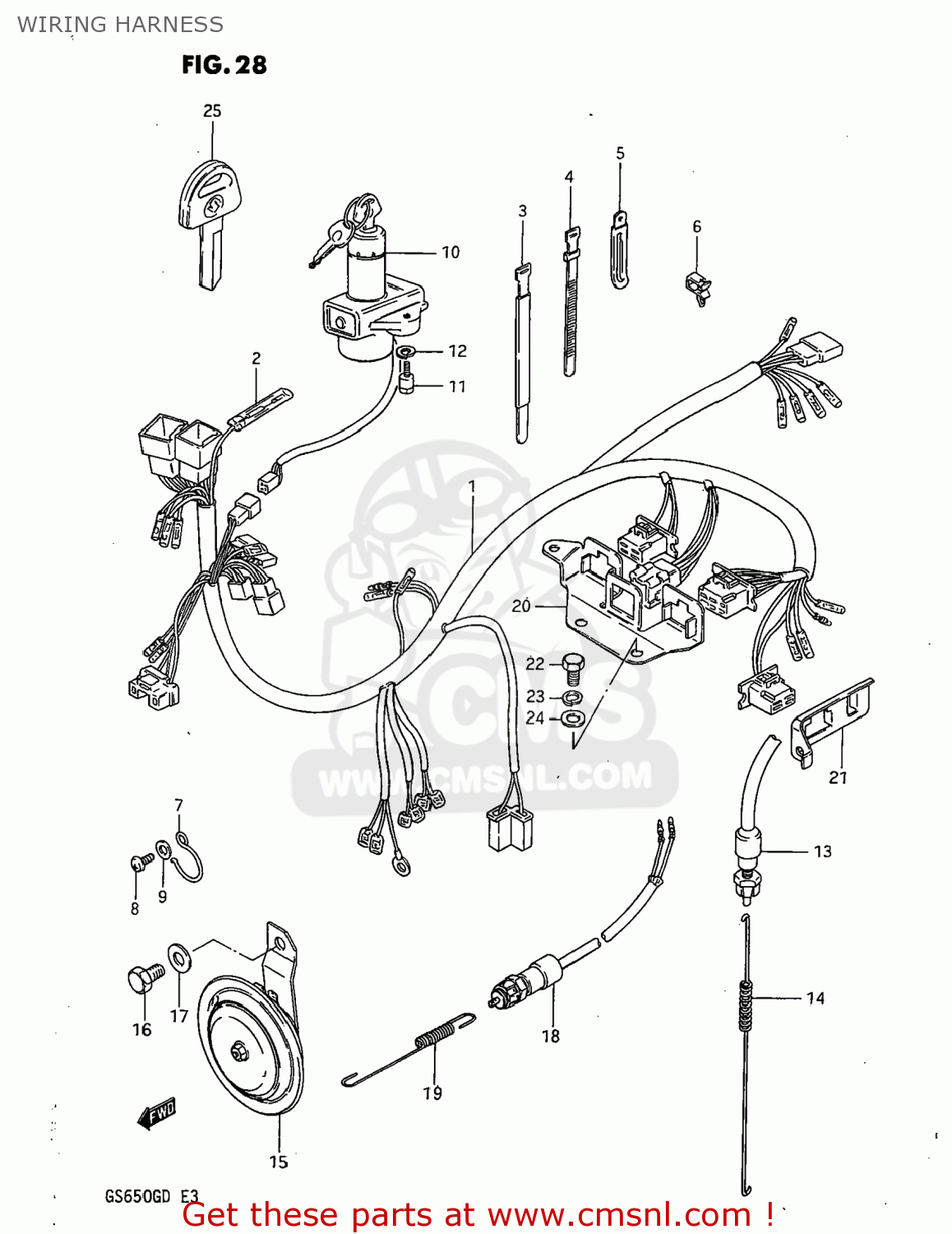 WIRING HARNESS GS650G 1983 (D) USA (E03)