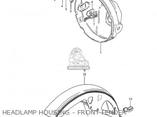 HEADLAMP HOUSING - FRONT FENDER - GS650G 1983 (D) USA (E03)