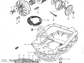OIL PUMP - OIL FILTER - GS650G 1983 (D) USA (E03)
