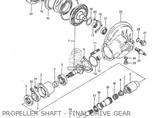 PROPELLER SHAFT - FINAL DRIVE GEAR - GS650G 1983 (D) USA (E03)