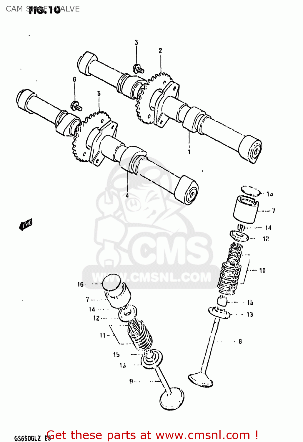 CAM SHAFT-VALVE GS650GL 1981 (X) USA (E03)