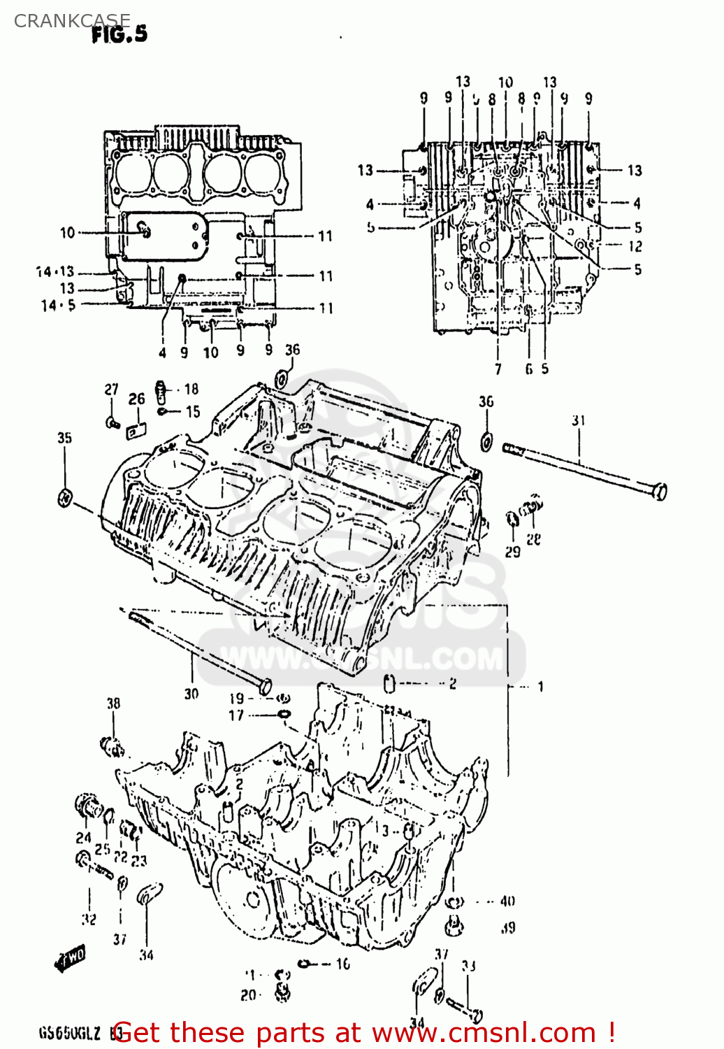 CRANKCASE GS650GL 1981 (X) USA (E03)