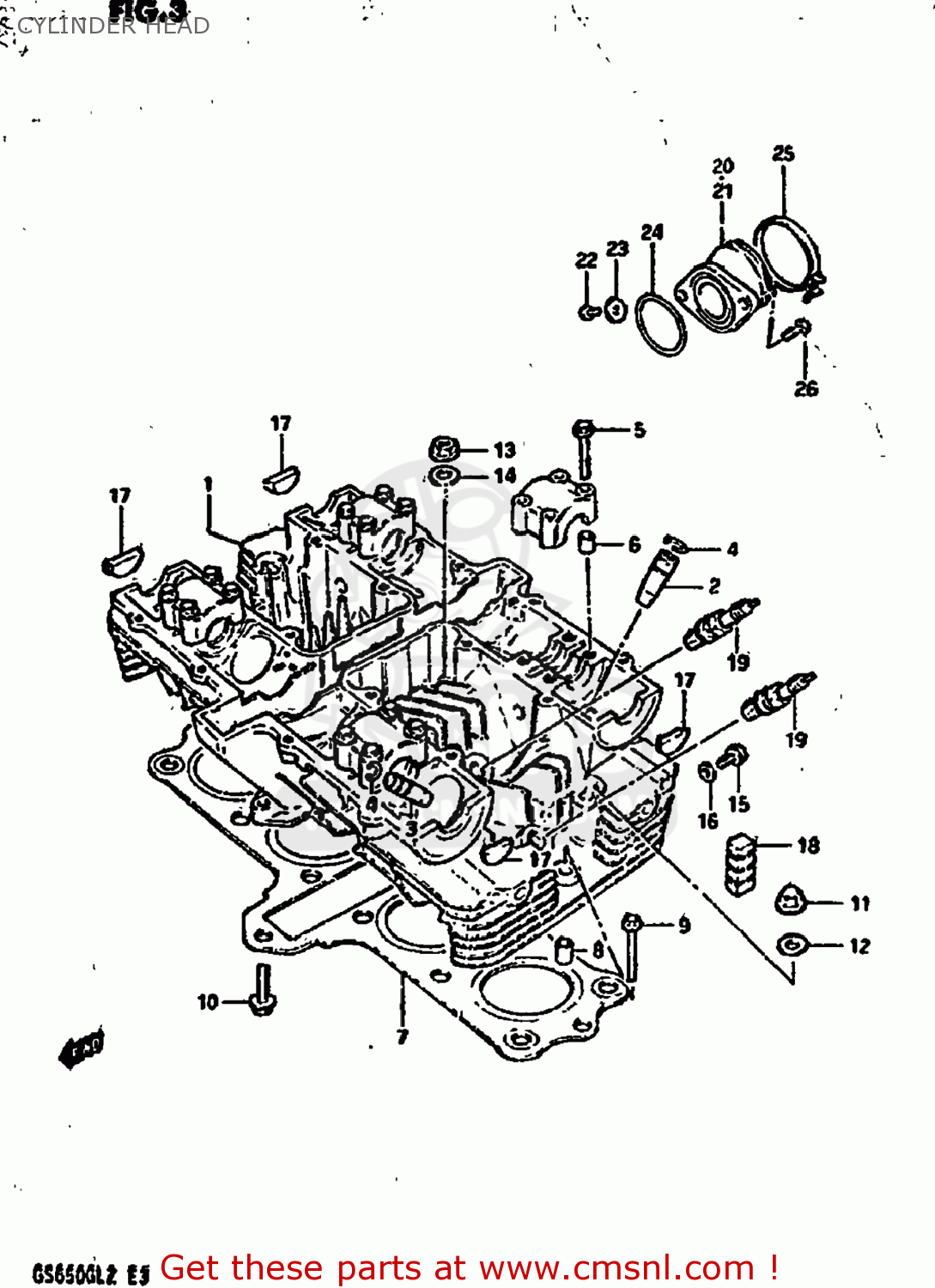 CYLINDER HEAD GS650GL 1981 (X) USA (E03)