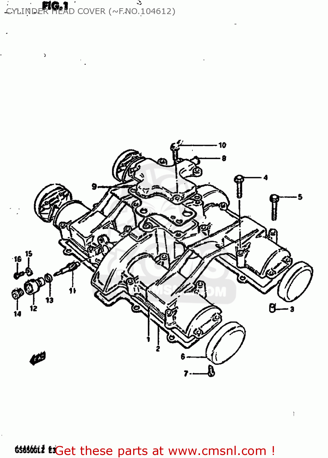 CYLINDER HEAD COVER (~F.NO.104612) GS650GL 1981 (X) USA (E03)