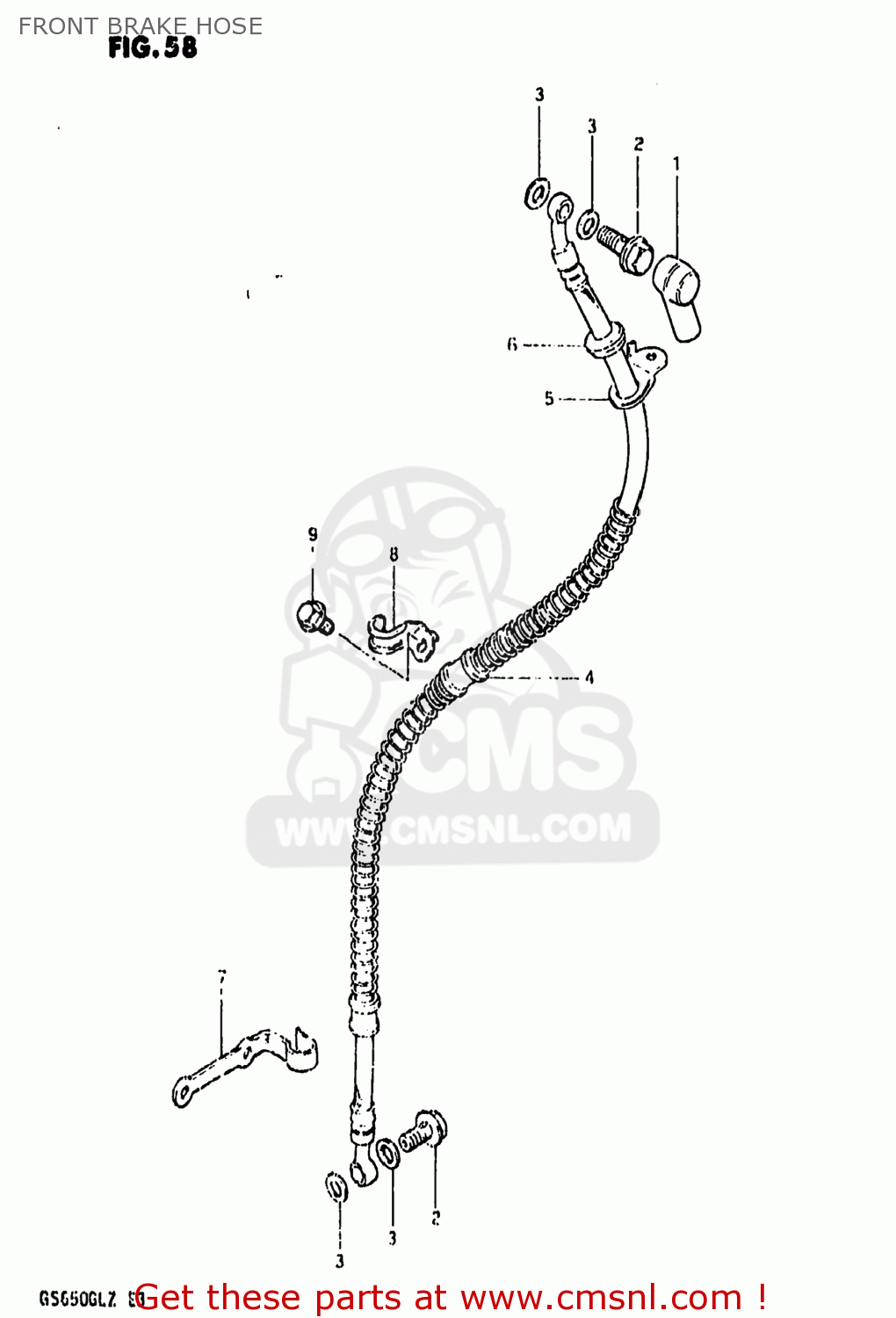 FRONT BRAKE HOSE GS650GL 1981 (X) USA (E03)