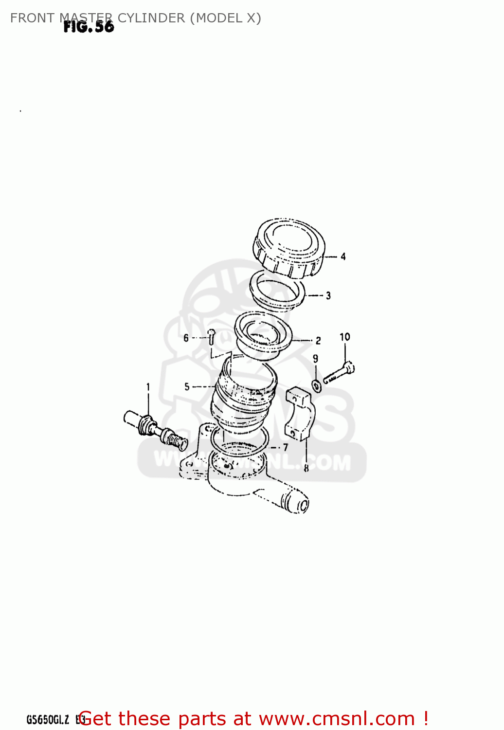 FRONT MASTER CYLINDER (MODEL X) GS650GL 1981 (X) USA (E03)