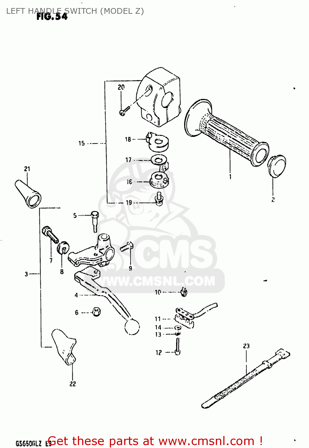 LEFT HANDLE SWITCH (MODEL Z) GS650GL 1981 (X) USA (E03)