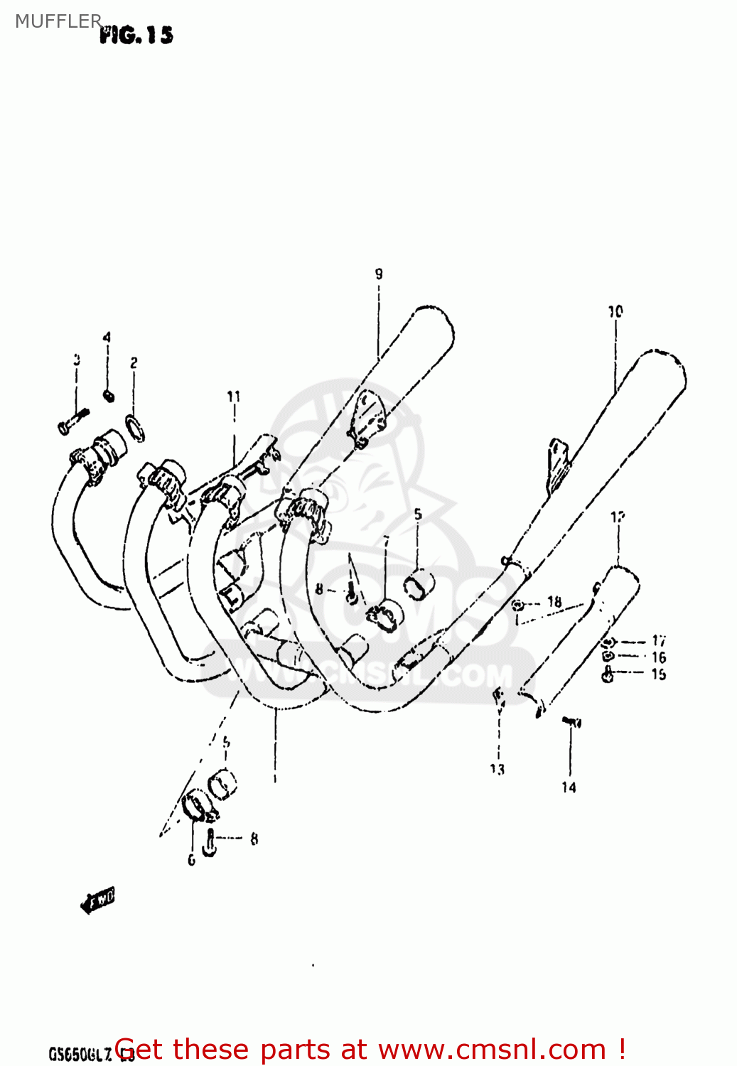 MUFFLER GS650GL 1981 (X) USA (E03)