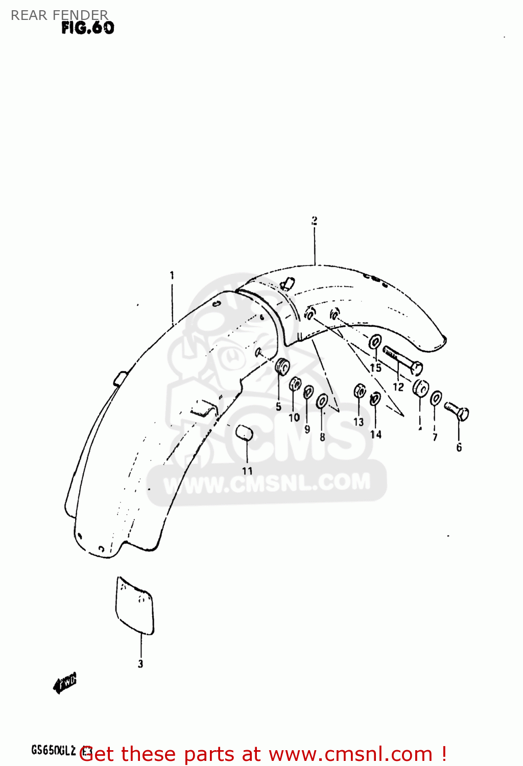 REAR FENDER GS650GL 1981 (X) USA (E03)