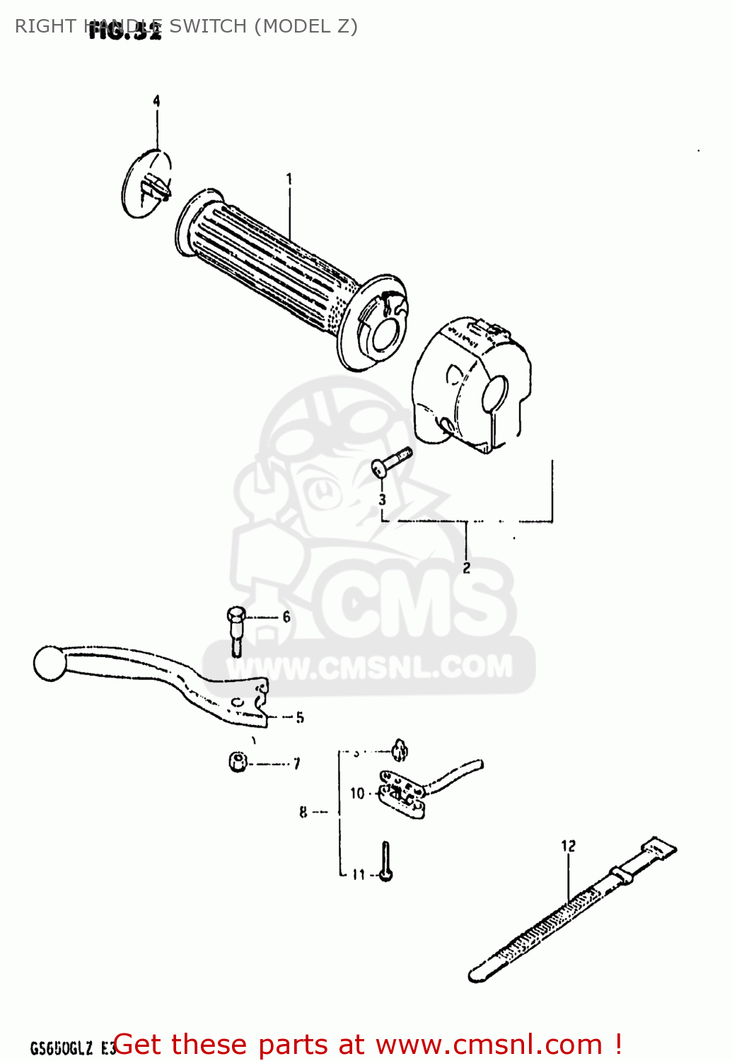 RIGHT HANDLE SWITCH (MODEL Z) GS650GL 1981 (X) USA (E03)