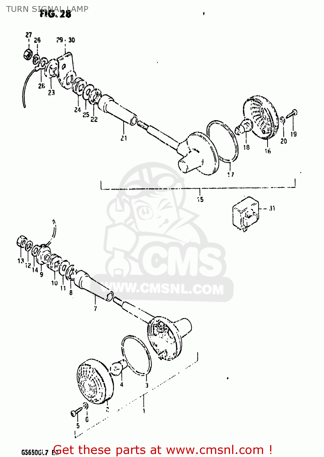 TURN SIGNAL LAMP GS650GL 1981 (X) USA (E03)