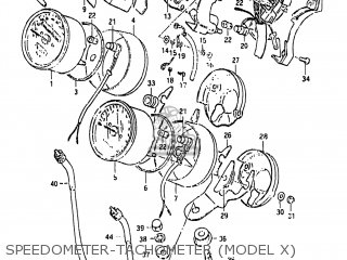 SPEEDOMETER-TACHOMETER (MODEL X) - GS650GL 1981 (X) USA (E03)