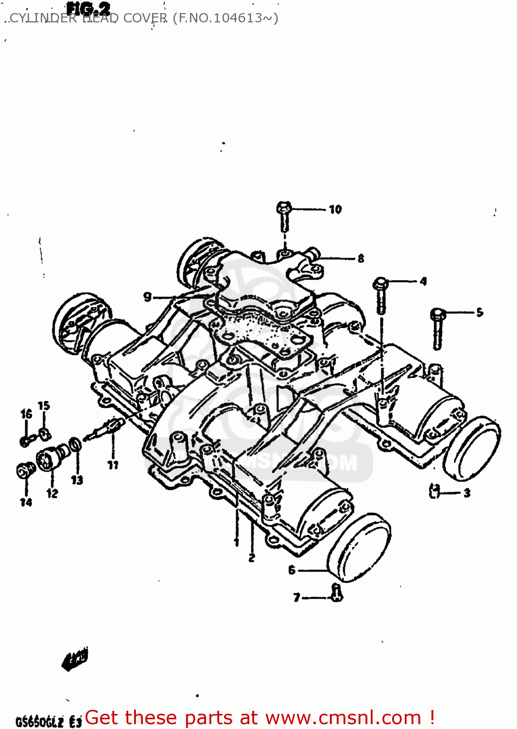 CYLINDER HEAD COVER (F.NO.104613~) GS650GL 1982 (Z) USA (E03)
