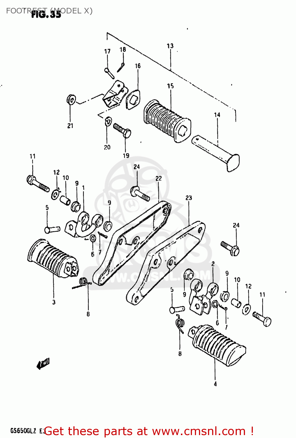FOOTREST (MODEL X) GS650GL 1982 (Z) USA (E03)