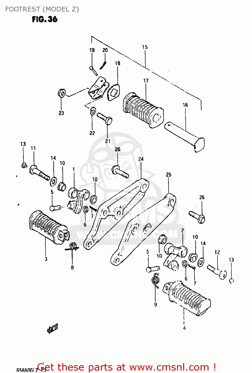 FOOTREST (MODEL Z) GS650GL 1982 (Z) USA (E03)