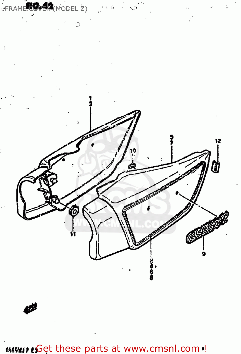 FRAME COVER (MODEL Z) GS650GL 1982 (Z) USA (E03)
