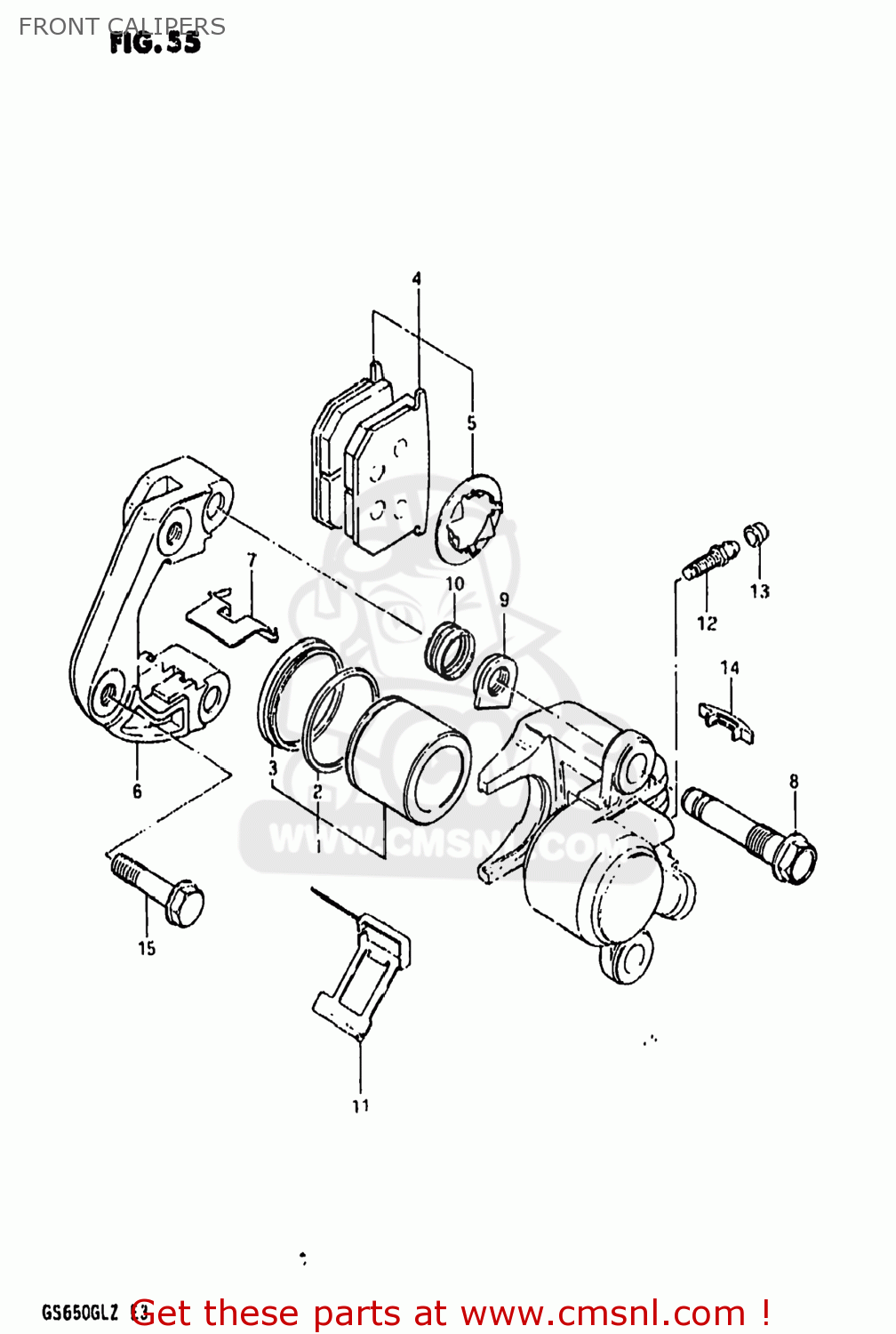 FRONT CALIPERS GS650GL 1982 (Z) USA (E03)