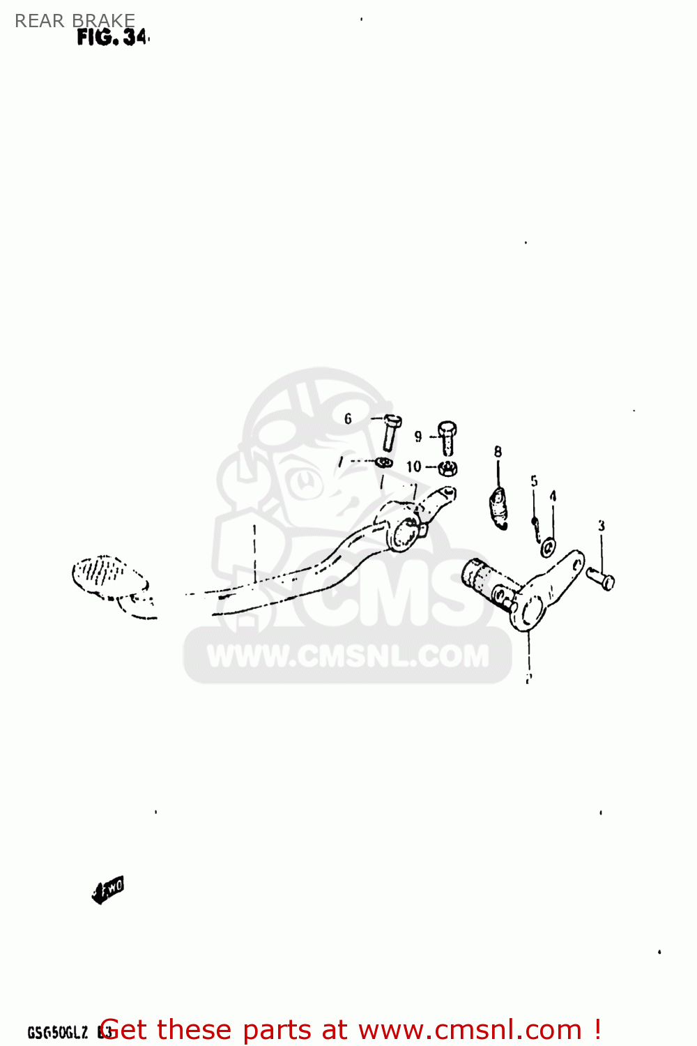 REAR BRAKE GS650GL 1982 (Z) USA (E03)