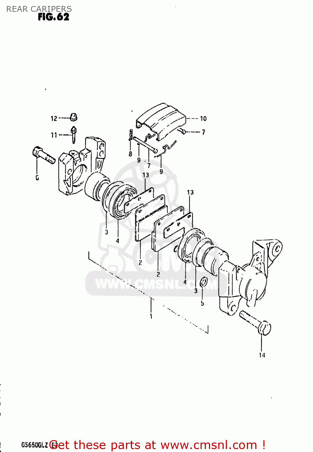 REAR CARIPERS GS650GL 1982 (Z) USA (E03)