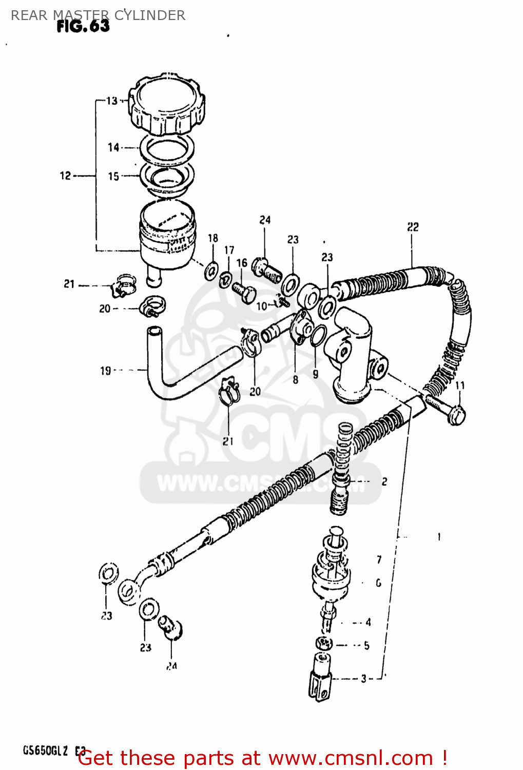 REAR MASTER CYLINDER GS650GL 1982 (Z) USA (E03)