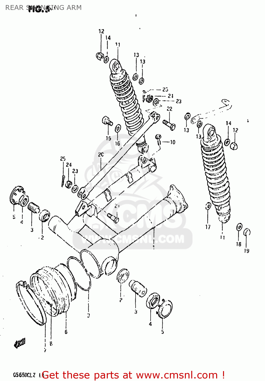 REAR SWINGING ARM GS650GL 1982 (Z) USA (E03)