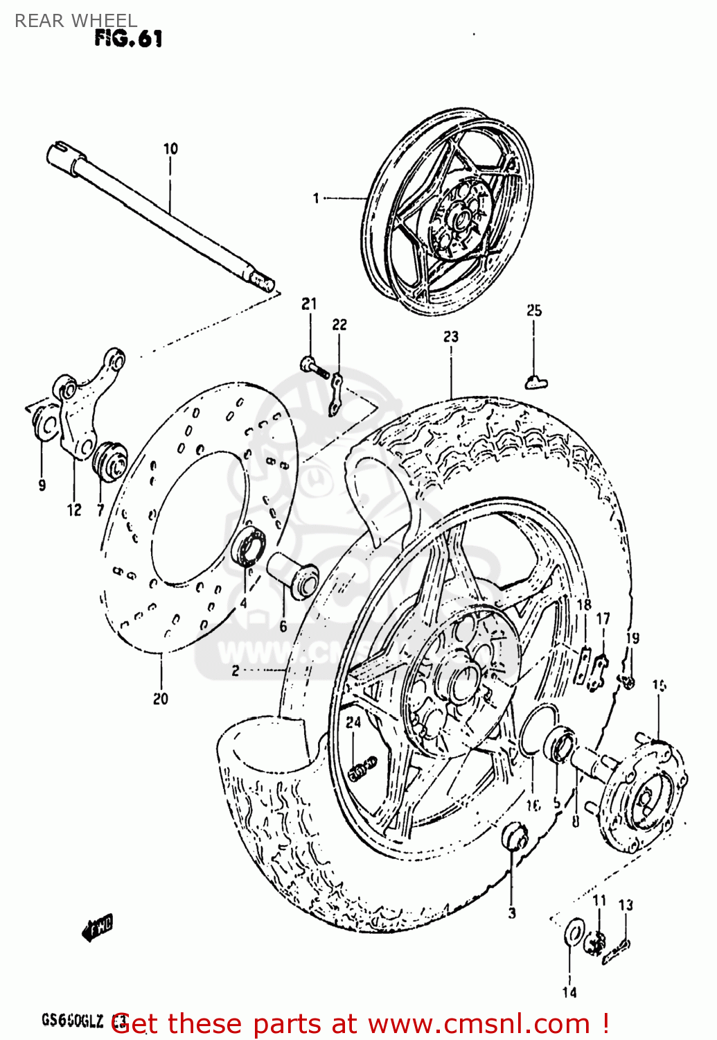 REAR WHEEL GS650GL 1982 (Z) USA (E03)
