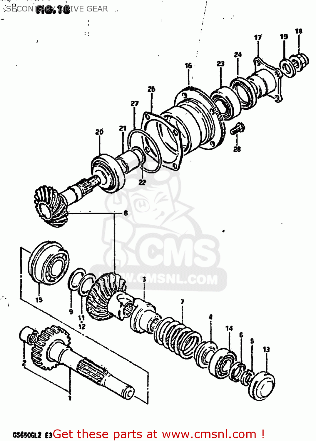 SECONDARY DRIVE GEAR GS650GL 1982 (Z) USA (E03)