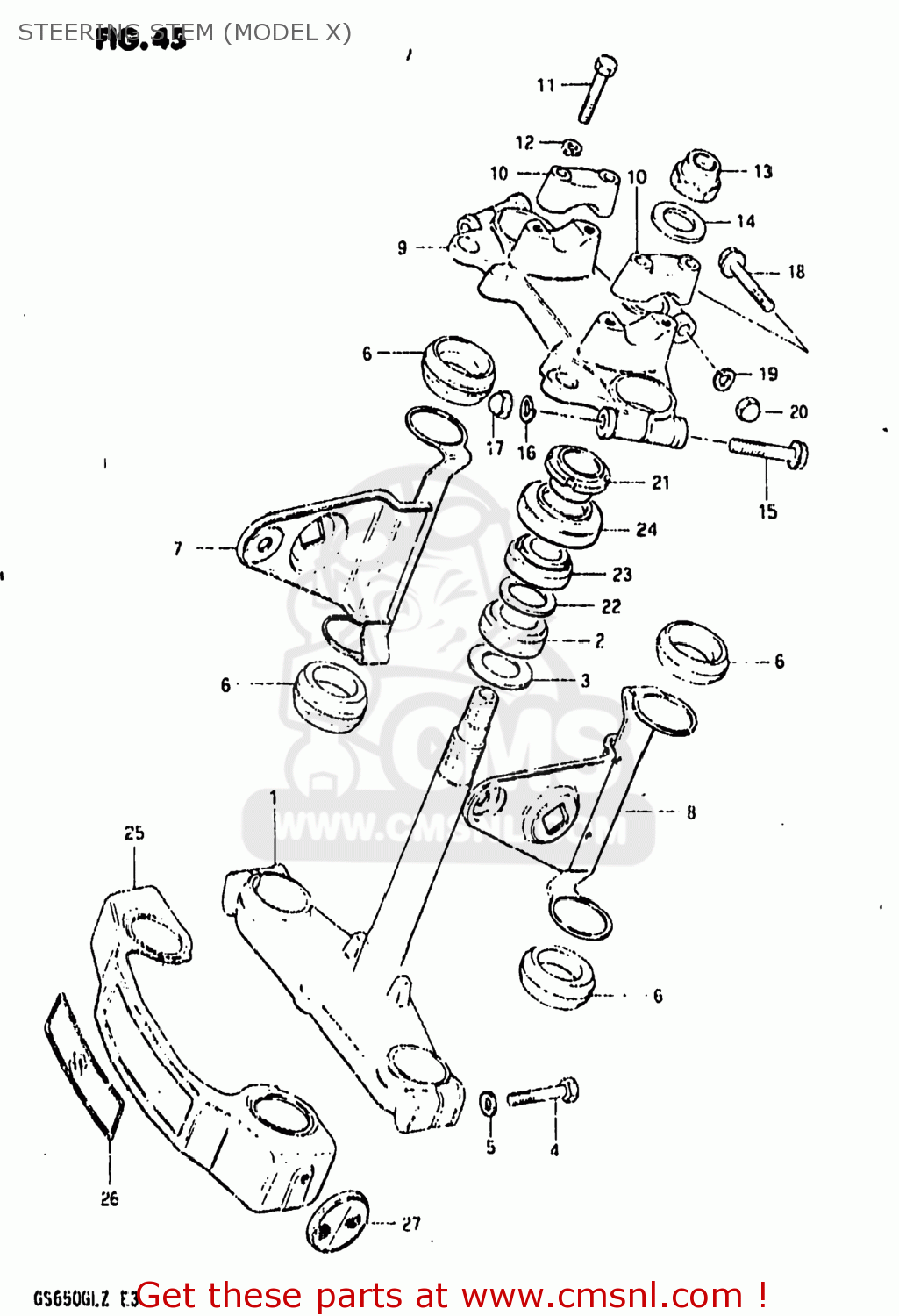 STEERING STEM (MODEL X) GS650GL 1982 (Z) USA (E03)