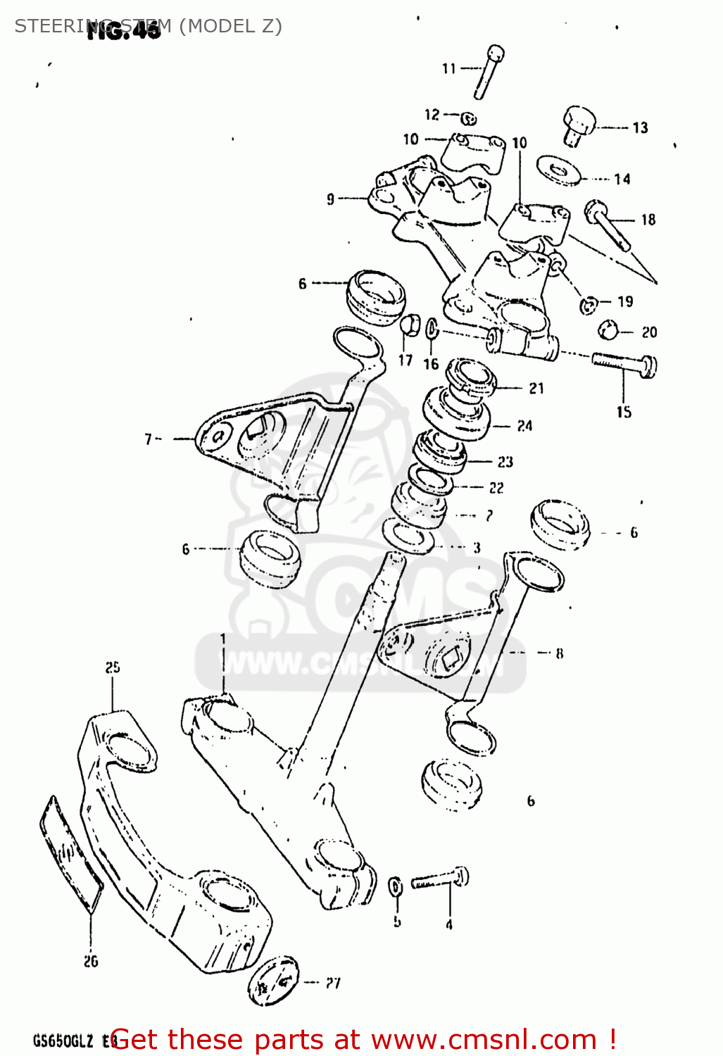 STEERING STEM (MODEL Z) GS650GL 1982 (Z) USA (E03)