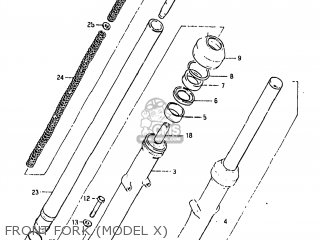 FRONT FORK (MODEL X) - GS650GL 1982 (Z) USA (E03)
