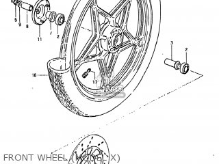FRONT WHEEL (MODEL X) - GS650GL 1982 (Z) USA (E03)