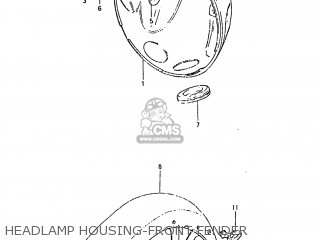 HEADLAMP HOUSING-FRONT FENDER - GS650GL 1982 (Z) USA (E03)