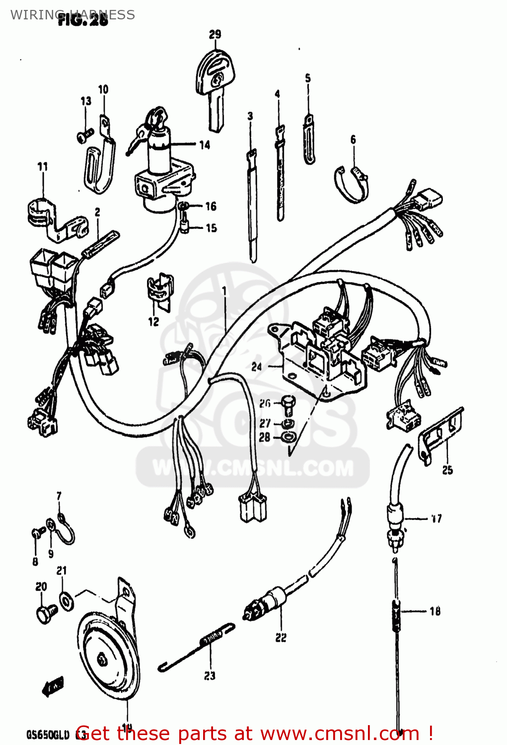 Suzuki Gs650gl 1983 (d) Usa (e03) Wiring Harness - Buy Original Wiring 