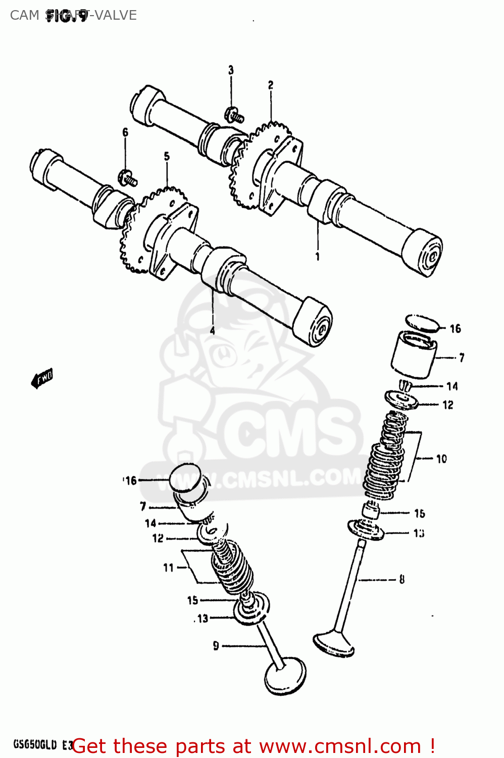 CAM SHAFT-VALVE GS650GL 1983 (D) USA (E03)