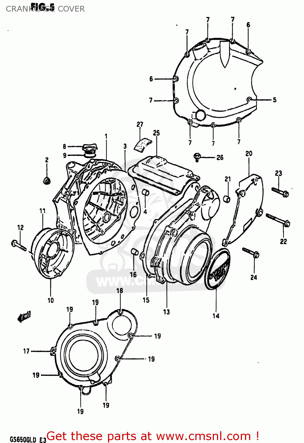 CRANKCASE COVER GS650GL 1983 (D) USA (E03)