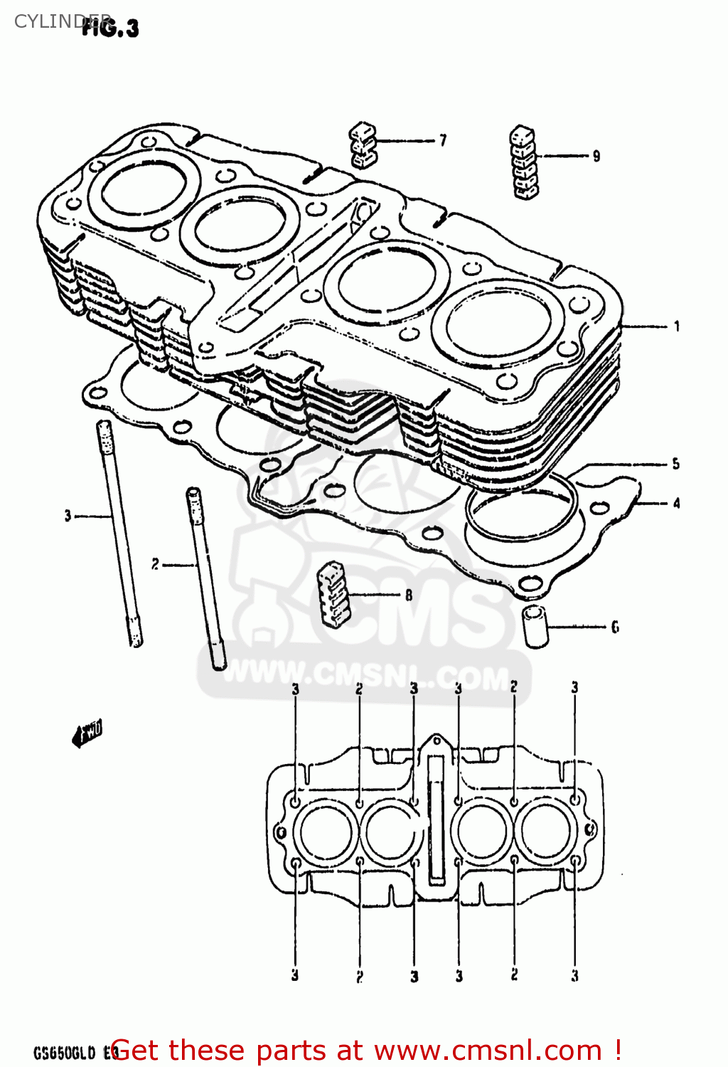 CYLINDER GS650GL 1983 (D) USA (E03)
