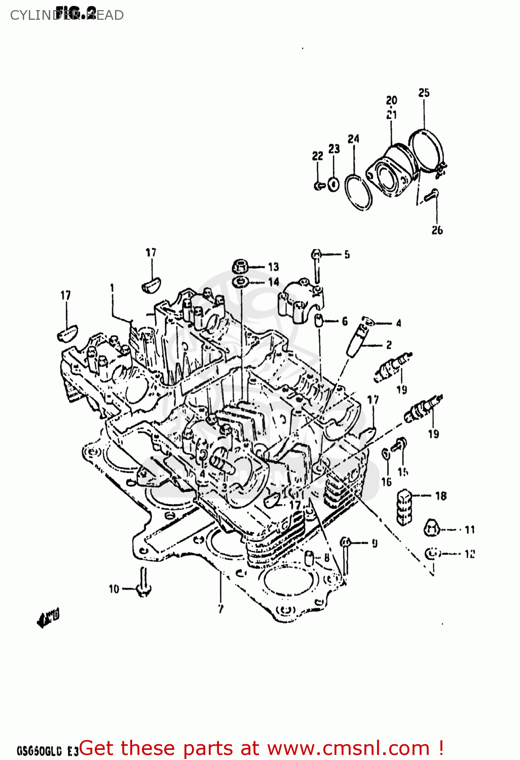 CYLINDER HEAD GS650GL 1983 (D) USA (E03)