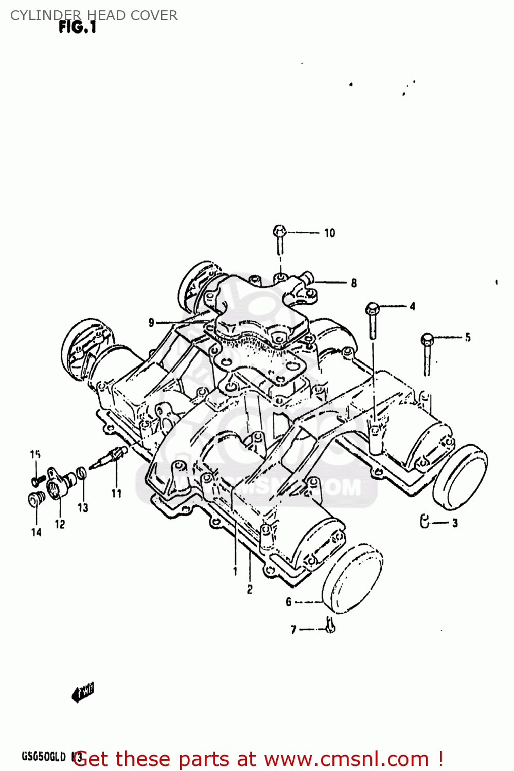 CYLINDER HEAD COVER GS650GL 1983 (D) USA (E03)